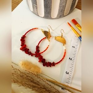 Hand-made Natural Chip Stone Beads/Beads Earrings